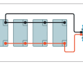Capacity expansion: If several storage units are connected in parallel, the supply cables must be connected to the ends of the battery bank