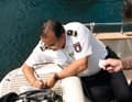 Hier verewigt die Wasserschutzpolizei ...