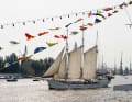 Traditional sailing boats also take part in the parades.