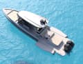 The 12.7-metre-long supertender combines military technology with luxury fittings.