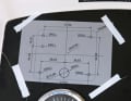 Drilling template: A mounting location for the display is found. All mounting holes are drilled according to the template