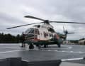 Mit dem H215-Super-Puma-Hubschrauber des finnischen Grenzschutzes wurden die Störungen aus der Luft erfasst.
