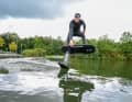 There was a pump foil demo with surf influencer Ben Beholz on the exhibition lake.