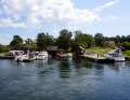The jetty in the south-west of the large north bay. This is also where the small island ferry docks in summer. A kiosk provides those waiting with snacks and ice cream