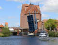 The bascule bridge in Demmin is one of three bridges whose opening times must be observed when travelling on the Peene.