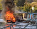 By the time the fire brigades arrived, the motorboat was already ablaze.