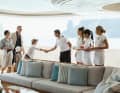 Reception of the guests on "Lady E" and ...