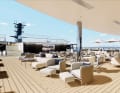 Large outdoor decks with numerous lounge areas are available to a maximum of 452 guests.