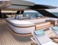 The upper deck of the Majesty 145 – a spacious area for relaxing.
