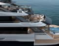 The Majesty 160’s aft deck – featuring an infinity pool and lounge area.