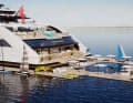 Der Beachclub für die maximal 250 Gäste ist riesig. | Renderings: Ulyssia Residences AG