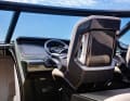 The cockpit is equipped with three carbon fibre bucket seats and three Garmin screens