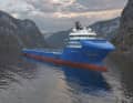 The vessel: an offshore support vessel fitted with Wärtsilä engines and a huge aft deck.