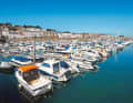 Guernsey, St Peter Port, Queen Elizabeth Marina; however, guests moor in Victoria Marina next door