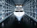 Dock doors open for the 111 metre long "Leviathan"! Oceanco's design team implemented a crew-orientated layout that has never been seen before in superyachting.