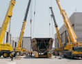 A large hole: the bow of the steel hull is still missing.