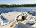 The lounge area on the foredeck.