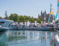The Marina Moll Vell is located at the foot of Palma Cathedral, the capital of Mallorca. It serves as the arena for the two trade fairs for four days: Palma International Boat Show and Palma Superyacht Village