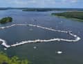 Record participation: 321 boats formed Germany's largest anchor party at this year's STERN VON BERLIN on the Pfaueninsel on the Havel.