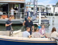 Boot&Fun designer Daniel Barkowski (centre) was everywhere, like here at R Yachts: Robert Lehmann