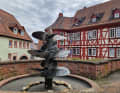 The Schifferbrunnen fountain in Neckarsteinach - a symbol of the importance that shipping had for Neckarsteinach.