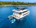 Water toys that fit in with the overall concept are available to charter guests.