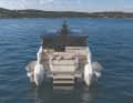 Swimming platform with a ladder.
