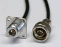 N sockets (left) and associated plugs (right) are sometimes used in the professional sector