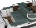 Modular: The layout in the cockpit allows for flexible use of the seating areas on the 10.80-metre-long boat.