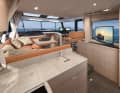 Brightness and openness characterise the saloon of the Swift Trawler 43.