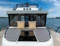 A sun deck has been fitted in front of the wheelhouse.