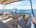 The spacious aft deck offers plenty of room to relax and convenient access to the cockpit.