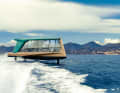 Glass house on wings: The 13.15 metre long "The Icon" in the bay of Cannes. The extraordinary exterior and interior were styled by BMW Designworks, while the hull lines and foils were designed by Frenchman Guillaume Verdier