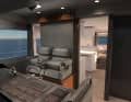 View aft over the steering position