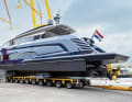 The three surface drives are powered by three 16-cylinder MTU engines with a total output of almost 8000 hp.
