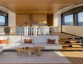 The dining area is located upstairs, with the new lounge unit in front of it.