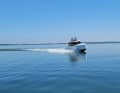 The double-redan stepped hull ensures a stable ride even at cruising speeds of around 27 knots.
