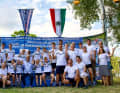 The entire German team with supporters and carers and UIM President Raffaele-Chiulli.