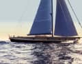 Coherent: The rubbing strake extends the length of the 35.80 metre hull. The furling boom allows three reefs, and with a working jib, the cutter rig carries a good 750 square metres of Doyle laminate. The carbon bowsprit extends by 3.80 metres and is both classic and modern thanks to outhauls and jib nets