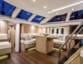 Bright and modern: Vertical hull windows ensure good views from the saloon ...