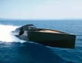 01 - WALLY POWER 118
 Martial lightweight design with air intakes outside, brutal power development
 power inside. With diesels and gas turbine: 65 kn.
 Length: 36 metres, year of construction: 2003, shipyard: Intermarine,
 Design: Wally, issue 6/2003