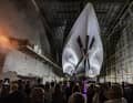 Guests marvel at the 84-metre trimaran