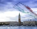 The "Frecce Tricolore" air show in honour of Ferretti's anniversary