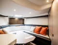 Below deck: The F33 is not just a bathing boat. With its double bed, a bathroom with shower, plenty of storage space and a lounge, it is a veritable weekender.