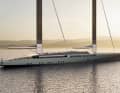 Wing 100 : Les deux mâts de ce voilier en aluminium de 100 mètres de long peuvent se contenter de mâts d'amarrage.