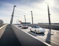 Die Drei von der Baakenhafenbrücke. Porsche-Genuss mit offenem Verdeck in der Hamburger Hafencity.