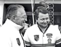Helmuth Bott, Dr. Wolfgang Porsche und Jochen Mass in Le Mans 1982 (v.l.)