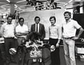 Das TAG Turbo Team 1983: Hans Bischof, Bruno Anklam, Joachim Kelm, Hans Mezger, Dieter Nowack und Peter Schmid.