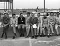 Daytona 1968: Peter Falk, Hans Mezger, Helmuth Bott, Rolf Stommelen, Huschke von Hanstein, Joe Buzzetta, Hans Herrmann, Vic Elford und Gerhard Mitter.
