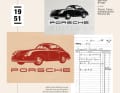 Herbert Austs Entwurf von 1951 (oben) für einen 356-Prospekt ist für seinen Sohn Joachim der Beweis: Sein Vater ist Urheber des heutigen Porsche-Schriftzugs | Privat, Unternehmensarchiv
Porsche AG